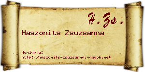 Haszonits Zsuzsanna névjegykártya